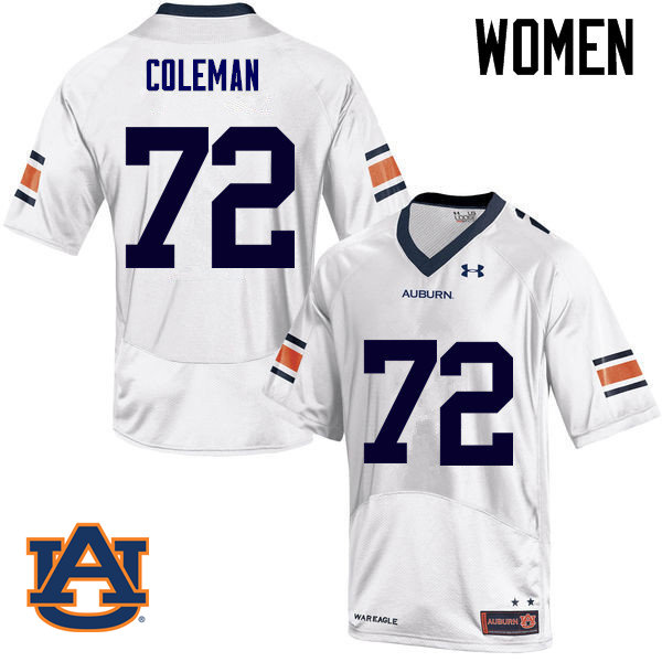Women Auburn Tigers #72 Shon Coleman College Football Jerseys Sale-White